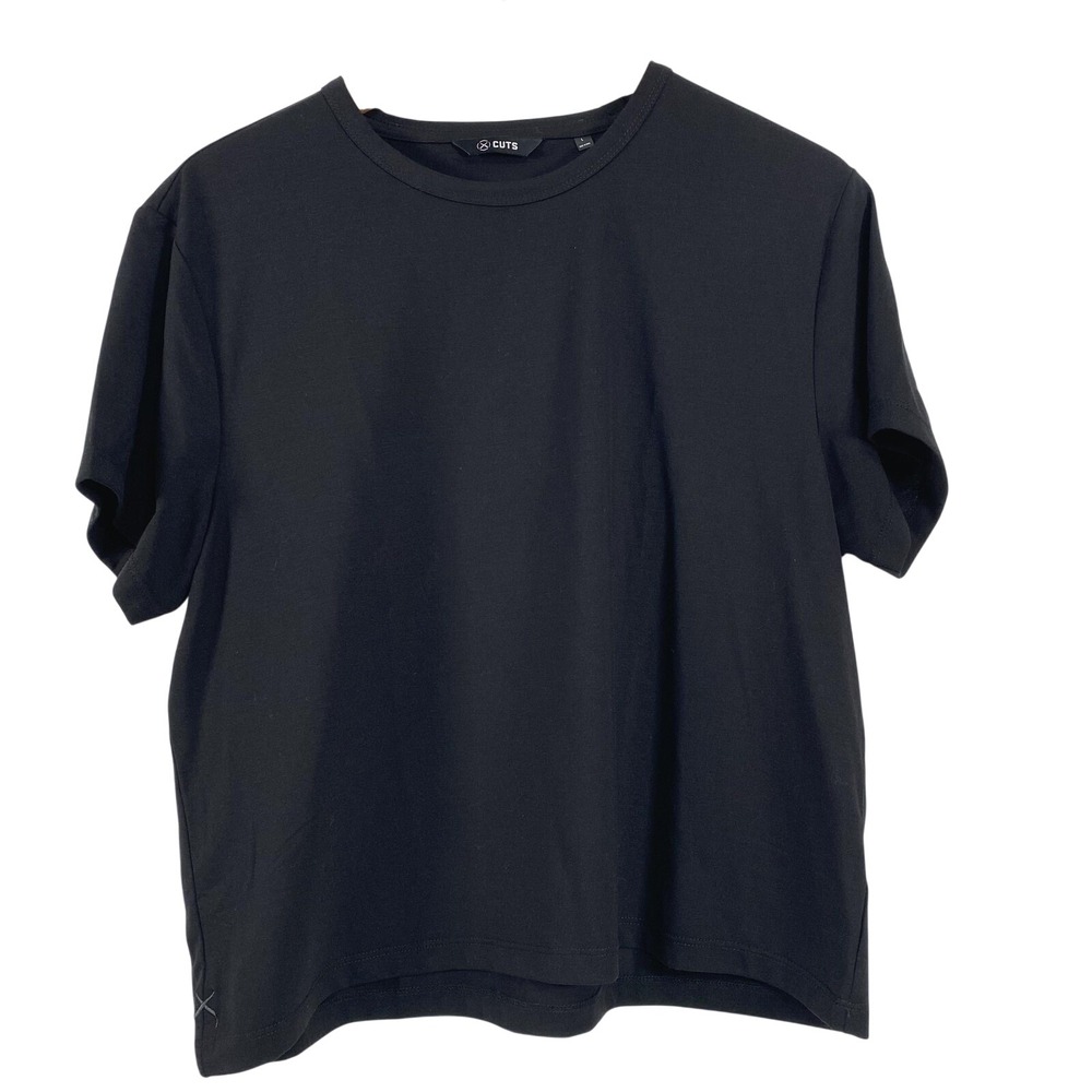 Cuts Shirt Mens Large Black Pyca Pro Crew Neck Short Sleeve Stretch Athletic Gym